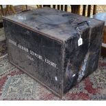 A Victorian painted metal trunk, named to Leopold Richard Seymour, Esq, and dated 1964, W61cm