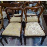 A set of 4 William IV mahogany dining chairs with drop-in seats, on tulip legs