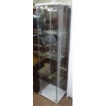 A modern glass panelled square display cabinet, W43cm, H63cm