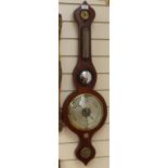 A 19th century mahogany and rosewood wheel barometers/thermometers, signed Plum Maidenhead 94cm