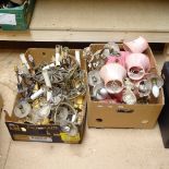 2 boxes of ceiling light fittings and shades etc