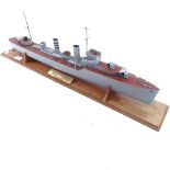 A 1/160 scale model of HMS Antelope, original built by R&W Hawthorn Leslie & Co Limited, hull length