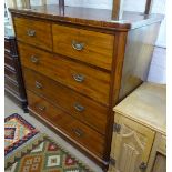 A Victorian mahogany round-cornered 5-drawer chest, W120cm, H119cm