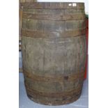 A Vintage coopered oak barrel