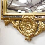 A modern gilt-framed wall mirror, overall height 120cm