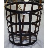 A wrought-iron fire basket