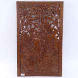 An Oriental jadeite horse figure, a pair of modern bronze plaques, amber and copper wirework tree,