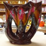 A Continental vase with drip glaze decoration, 32.5cm