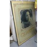 A Vintage advertising poster "Quartet" starring Isabelle Adjani, Alan Bates and Maggie Smith, framed