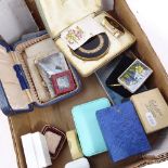 A boxed Stratton compact and lipstick holder, a collection of empty jewel boxes
