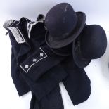 Various Vintage bowler hats, military dress uniform, jackets etc