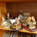 Border Fine Arts figures, Beswick sheep, Royal Albert squirrel etc