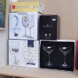 5 boxed sets of crystal glasses, including Royal Doulton