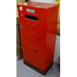 A Vintage painted wood post box, W44cm, H99cm