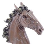 A modern Juliana Collection resin horse's head sculpture, overall height 40cm