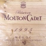 6 bottles of Baron Philippe de Rothschild Reserve Mouton Cadet 1995 Medoc Bordeaux red wine, in