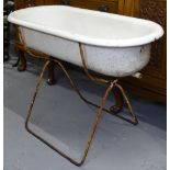 A Vintage Hungarian enamel child's tin bath