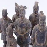 6 Chinese small Terracotta Army figures, largest height 22cm
