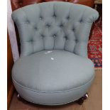 A Victorian button-back upholstered nursing chair