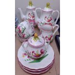 French teaware with painted cockerel decoration