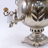 A Vintage chrome plated samovar, height 42cm