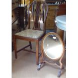 An Edwardian satinwood and ebony-strung swing toilet mirror, and a late Victorian mahogany and