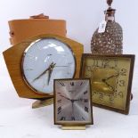 Various collectables, including pair of Atlas field binoculars, Swiza 8-day desk clock, copper-
