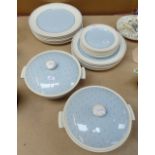 Villeroy & Boch dinnerware with blue polka dot decoration, including 2 tureens