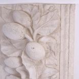 A relief plaster plaque frieze, by Lucy Churchill from Ghibertis Baptistery and dated 1996, length