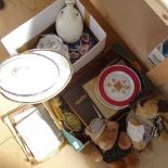 Various collectables, including commemorative plates, vinyl LPs Booth's ceramics etc