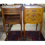 A pair of French beech bedside chests, W36cm
