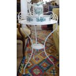 A campaign style painted metal washstand, together with a French wash jug and basin
