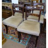 A set of 4 Georgian mahogany dining chairs, on sabre legs (3 and 1)