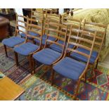 A set of 8 Danish teak ladder-back dining chairs, by Kai Kristiansen