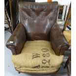 A Vintage brown leather upholstered Club chair