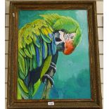 Clive Fredriksson, oil on board, parrot, 62cm x 48cm, framed