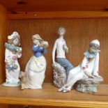 NAO seated clown, 16cm, 2 other NAO figures and a Spanish figure (4)
