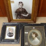WITHDRAWN - 2 19th century portraits on porcelain, and an early 20th century photographic portrait