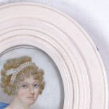 A miniature watercolour portrait on ivory, depicting the Empress of Russia, inscribed on reverse