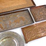 A group of Arts and Crafts metalware, including a Keswick School of Industrial Art copper tray by WH