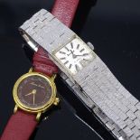 2 lady's Vintage wristwatches, comprising Maurice Lacroix, and Accurist, largest case width 19mm,