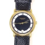 RAYMOND WEIL - a gold plated stainless steel Geneve quartz wristwatch, black dial with white chapter