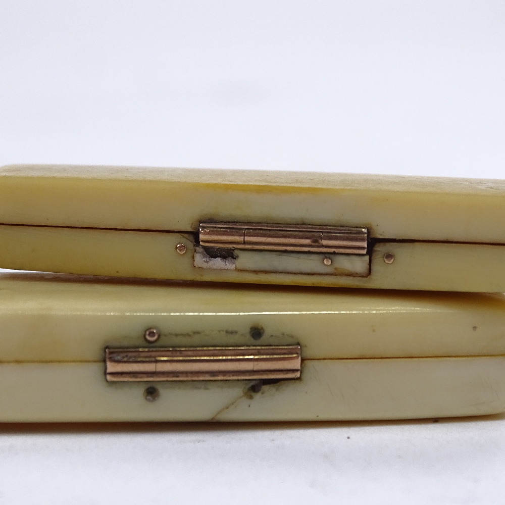 2 small Georgian ivory and gold inlaid toothpick cases, length 5.5cm - Image 3 of 3