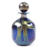 Isle of Wight iridescent glass perfume bottle and stopper, height 12cm Perfect condition