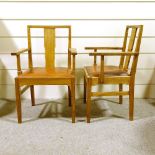 Gordon Russell Cotswold School, pair of Enstone oak armchairs, circa 1935