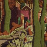 Simon Palmer, screen print, the small farmer and the large farm worker, signed in pencil, from and