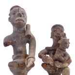 2 Nigerian terracotta Nok style Tribal figures, largest height 28cm (2)