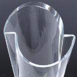 Baccarat clear glass geometric design vase, engraved signature under base, height 31cm Perfect