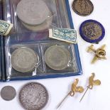 A mixed Lot, including Victorian silver half crown 1897, silver crown 1889, silver fob watch,