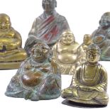 A group of bronze Buddha figures, largest height 15cm (7)